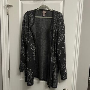 Chico's Elegant Black and Gray Cardigan